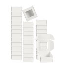 32個の石鹸パッケージボックス2.6x2.6x1.2"クラフト石鹸ボックスウィンドウ付きミニ石鹸プレゼントトリートギフトボックスベーカリーキャンディパッケージ宝飾品ディスプレイ(スクエアホワイト)