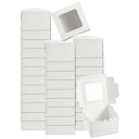 32個の石鹸パッケージボックス3.9x3.9x2.6"クラフト石鹸ボックスウィンドウ付きミニ石鹸プレゼントトリートギフトボックスベーカリーキャンディパッケージ宝飾品ディスプレイ(スクエアホワイト)