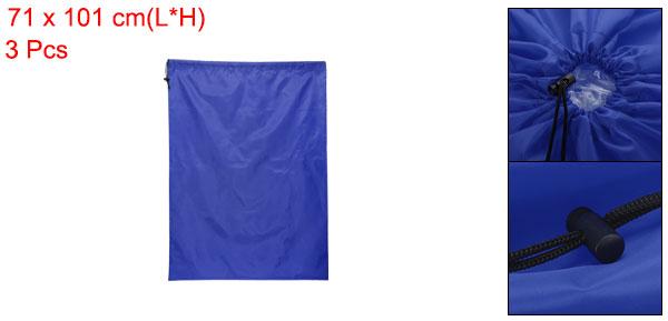 ランドリーバッグ 巾着付き 特大 頑丈な衣類バッグ 大学寮 キャンプ 旅行 旅行の収納用 71 x 101 cm ブルー 3