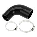 X AUTOHAUX 内径45mm-60mm 長さ102mm エルボー 90度 ブラック シリコンホース インタークーラーパイプ シリコンチューブ ラジェーター...