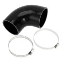 X AUTOHAUX 内径80mm-90mm 長さ102mm エルボー 90度 ブラック シリコンホース インタークーラーパイプ シリコンチューブ ラジェーター...