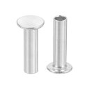 50個 セミチュー ブ ラーリベット 5mm x 16mm アルミニウム製ラウンドフラットヘッドセミチュー ブ ラーリベット 産業家庭用修理用 金属スタッドリベット シルバー(4)