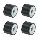 4個20 x 15mm M6女性スレッドゴムマウント 振動アイソレータ アンチ振動パッドフラットサイレントブロックベースブロック 交換
