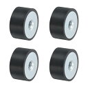 4個30 x 15mm M8女性スレッドゴムマウント 振動アイソレータ アンチ振動パッドフラットサイレントブロックベースブロック 交換