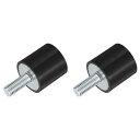 M8スレッドラバーマウント 振動アイソレータ スタッド付き円筒形ショックアブソーバー 25 x 25mm 2個
