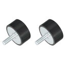 M8スレッドラバーマウント 振動アイソレータ スタッド付き円筒形ショックアブソーバー 40 x 20mm 2個