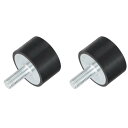 M10スレッドラバーマウント 振動アイソレータ スタッド付き円筒形ショックアブソーバー 40 x 25mm 2個