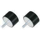 M10スレッドラバーマウント 振動アイソレータ スタッド付き円筒形ショックアブソーバー 60 x 35mm 2個
