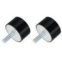 M12スレッドラバーマウント 振動アイソレータ スタッド付き円筒形ショックアブソーバー 60 x 35mm 2個