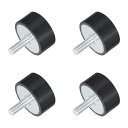 M8スレッドラバーマウント 振動アイソレータ スタッド付き円筒形ショックアブソーバー 40 x 20mm 4個