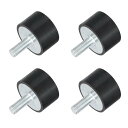 M10スレッドラバーマウント 振動アイソレータ スタッド付き円筒形ショックアブソーバー 40 x 25mm 4個