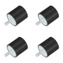 M8スレッドラバーマウント 振動アイソレータ スタッド付き円筒形ショックアブソーバー 40 x 40mm 4個