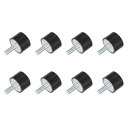 M8スレッドラバーマウント 振動アイソレータ スタッド付き円筒形ショックアブソーバー 30 x 20mm 8個