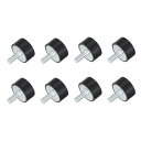 M10スレッドラバーマウント 振動アイソレータ スタッド付き円筒形ショックアブソーバー 40 x 20mm 8個