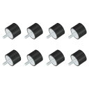 M8スレッドラバーマウント 振動アイソレータ スタッド付き円筒形ショックアブソーバー 40 x 30mm 8個