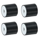 4個30 x 30mm M6スレッド女性用ゴムマウント 振動アイソレーター アンチ振動パッドフラットサイレントブロックベースブロック