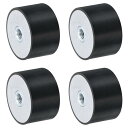 4個40 x 25mm M8スレッド女性用ラバーマウント 振動アイソレータ アンチ振動パッドフラットサイレントブロックベースブロック 交?用