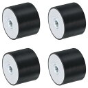 4個40 x 30mm M8スレッド女性用ラバーマウント 振動アイソレータ アンチ振動パッドフラットサイレントブロックベースブロック