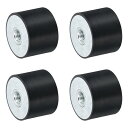 4個40 x 30mm M10スレッド女性用ラバーマウント 振動アイソレータ アンチ振動パッドフラットサイレントブロックベースブロック