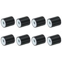 8個25 x 30mm M8スレッド女性用ラバーマウント 振動アイソレータ アンチ振動パッドフラットサイレントブロックベースブロック