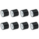 8個30 x 25mm M8スレッド女性用ゴムマウント 振動アイソレータ アンチ振動パッドフラットサイレントブロックベースブロック 交?用