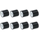 8個30 x 30mm M8スレッド女性用ゴムマウント 振動アイソレータ アンチ振動パッドフラットサイレントブロックベースブロック