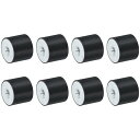 8個40 x 35mm M10スレッド女性用ゴムマウント 振動アイソレータ アンチ振動パッドフラットサイレントブロックベースブロック