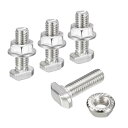 M8x25mm TスロットドロップインボルトとM8六角フランジナットセット 40セット槌ヘッドTボルトTシェイプスタッドスライディングスクリュー 30シリーズア...