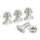 M8x20mm TスロットドロップインボルトおよびM8六角フランジナットセット 30セット槌ヘッドTボルトTシェイプスタッドスライディングスクリュー 40シリー...