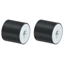 2個40 x 40mm M10女性スレッドゴムマウント 振動アイソレータ アンチ振動パッドフラットサイレントブロックベースブロック 代わり