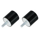 M12 スレッド ラバーマウント 振動アイソレータ スタッド付き円筒形ショックアブソーバー 60 x 60mm 2