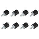 M8スレッドラバーマウント 振動アイソレータ スタッド付きシリンドリカルショックアブソーバー25 x 25mm 8個