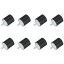 M8スレッドラバーマウント 振動アイソレータ スタッド付き円筒形ショックアブソーバー 40 x 40mm 8個
