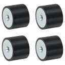 4個25 x 20mm M6スレッド女性用ラバーマウント 振動アイソレータ アンチ振動パッドフラットサイレントブロックベースブロックを交換