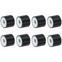 8個25 x 20mm M8スレッド女性用ラバーマウント 振動アイソレータ アンチ振動パッドフラットサイレントブロックベースブロック 交?用