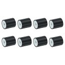 8個25 x 30mm M6スレッド女性用ラバーマウント 振動アイソレータ アンチ振動パッドフラットサイレントブロックベースブロック