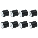 8個30 x 30mm M6スレッド女性用ラバーマウント 振動アイソレータ アンチ振動パッドフラットサイレントブロックベースブロック