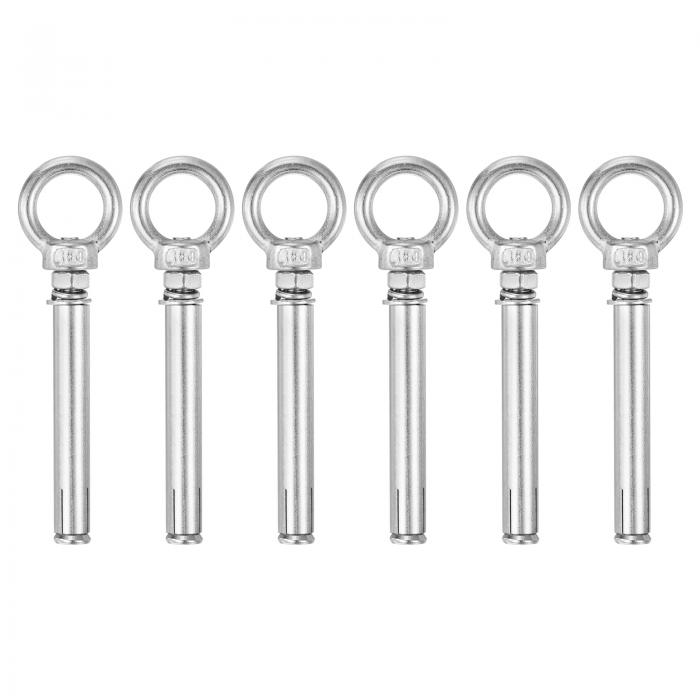 リングリフティング拡張アイボルト 6個M6x80mm 304ステンレス鋼拡張ボルトアイリング付きコンクリート..