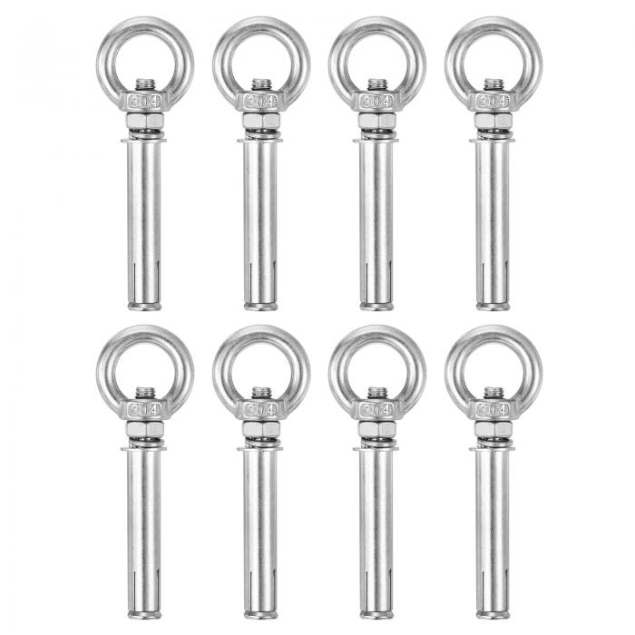 リングリフティング拡張アイボルト 304ステンレス鋼製8個M8x80mmアイリング付き拡張ボルトコンクリート..