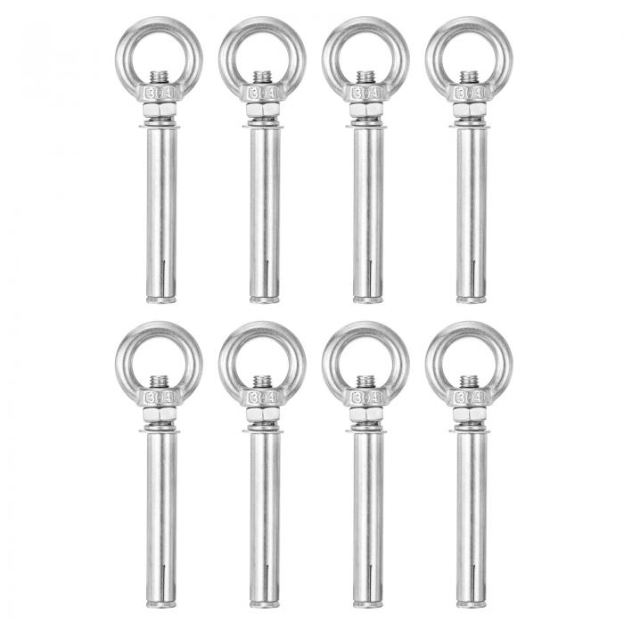 リングリフティング拡張アイボルト 304ステンレス鋼製8個 M8x90mm アイリング付き拡張ボルトコンクリー..