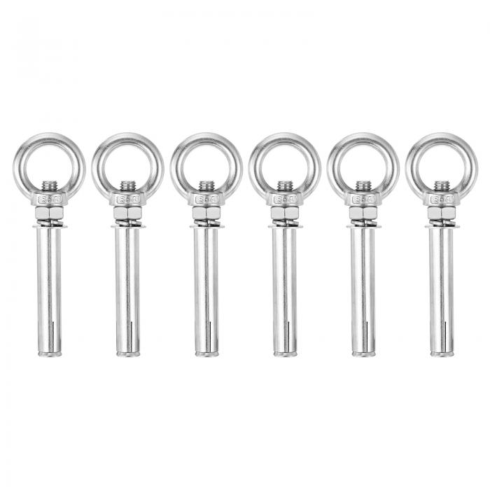 リングリフティング拡張アイボルト 6個M10x100mm 304ステンレス鋼拡張ボルトアイリング付きコンクリー..