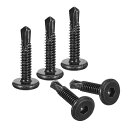 410ステンレス鋼シートメタルフラットヘッドドリリングねじ50個 黒5.5 x 25mm 410ステンレス鋼六角ソケット自己攻釘(4)