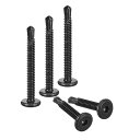 410ステンレス鋼シートメタルフラットヘッドドリリングスクリュー50本 黒 5.5 x 50mm 410ステンレス鋼六角ソケット自己攻釘