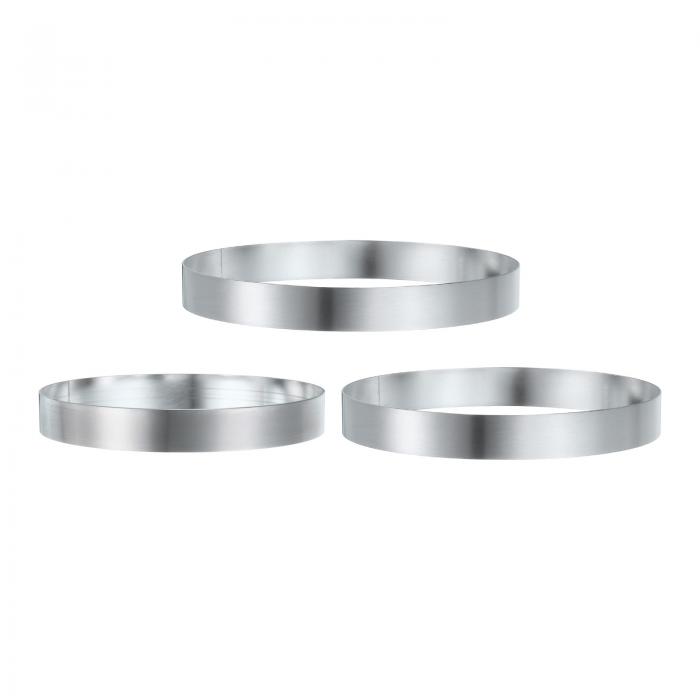 ラウンドケーキリング 5.12/5.5/5.9" シームレスステンレス鋼ペストリームースデザートリング ミラーコ..