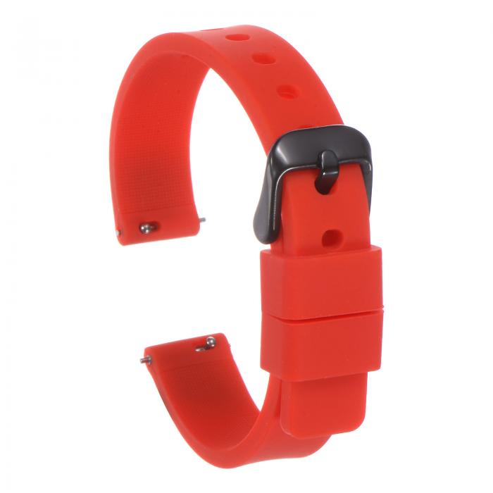 19mm幅クイックリリースソフトラバー製交換用ウォッチストラップ 黒ステンレススチールバックル付き 男..