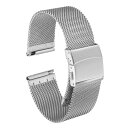 22mm クイックリリース メタルウォッチストラップ ステンレススチールメッシュウォッチバンド 調節可能な折りたたみク ラスプ 交換バンド メンズ レディース用...