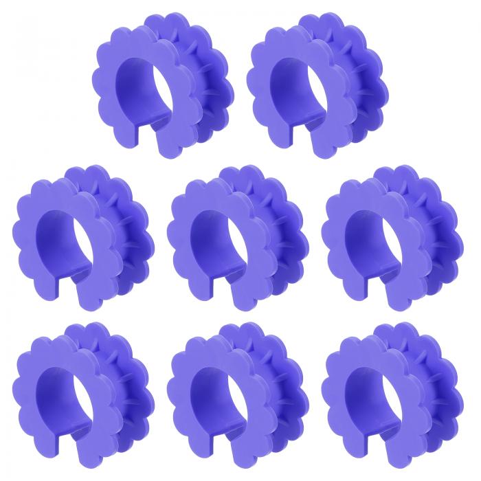 洋服ハンガー防風固定フック シリコン 外れ防止 防風ハンガーリングフック 落下防止コートハンガー固定バックル 屋外屋内用 パープル 8個