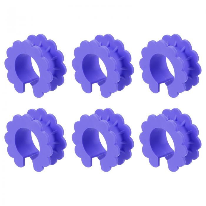 洋服ハンガー防風固定フック シリコン 外れ防止 防風ハンガーリングフック 落下防止コートハンガー固定バックル 屋外屋内用 パープル 6個