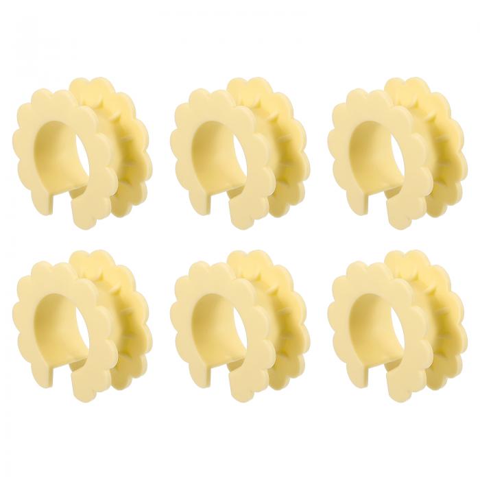 洋服ハンガー防風固定フック シリコン 外れ防止 防風ハンガーリングフック 落下防止コートハンガー固定バックル 屋外屋内用 イェロー 6個