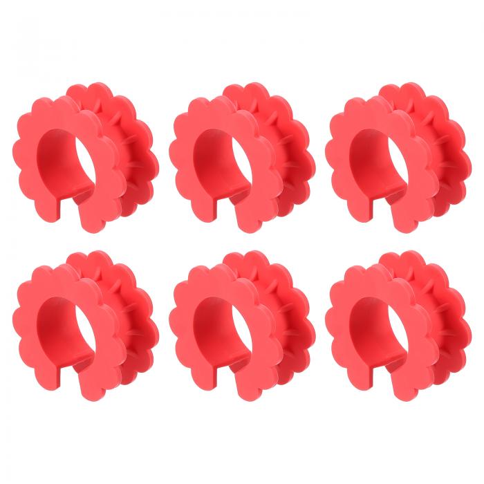 洋服ハンガー防風固定フック シリコン 外れ防止 防風ハンガーリングフック 落下防止コートハンガー固定バックル 屋外屋内用 レッド 6個